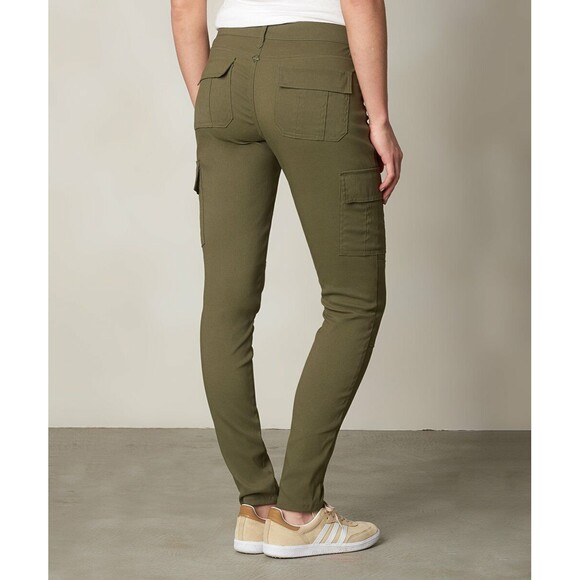 New NWT Womens Prana Pants Brenna Moto Cargo Green Skinny Pocket Casual 10 Repel
